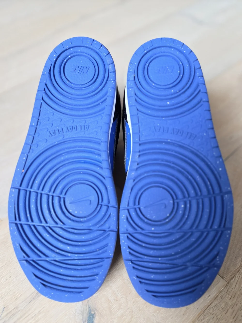 Nike Kids' Blue and Black High-Top Sneakers Size 1Y